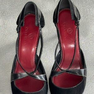 Cole Haan Black and Red Strappy Sandals